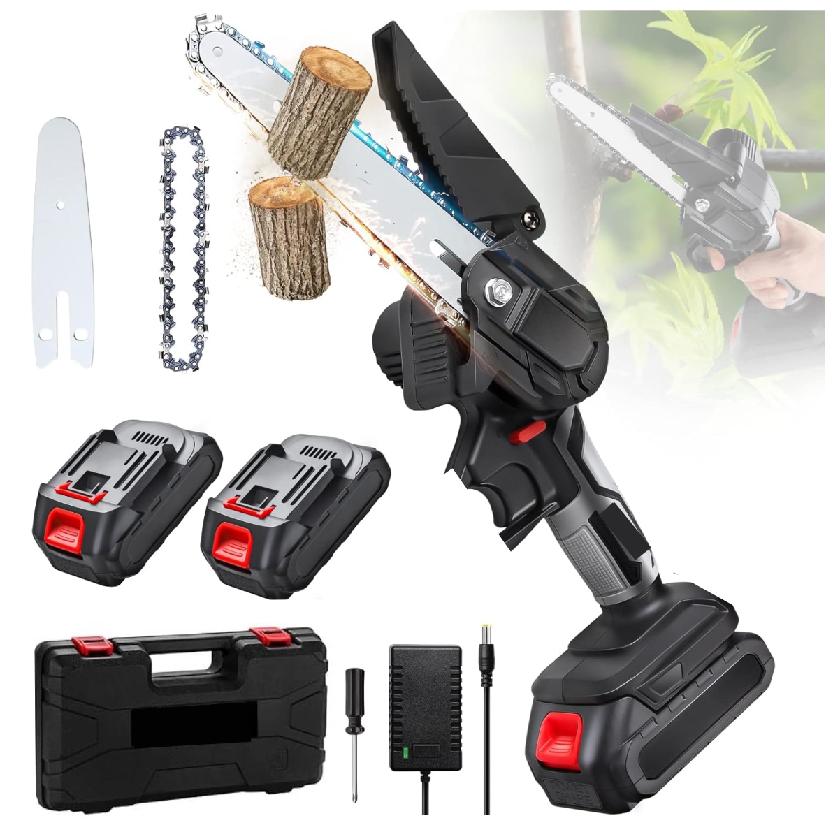 Motosierra PRO Portatil Doble Bateria